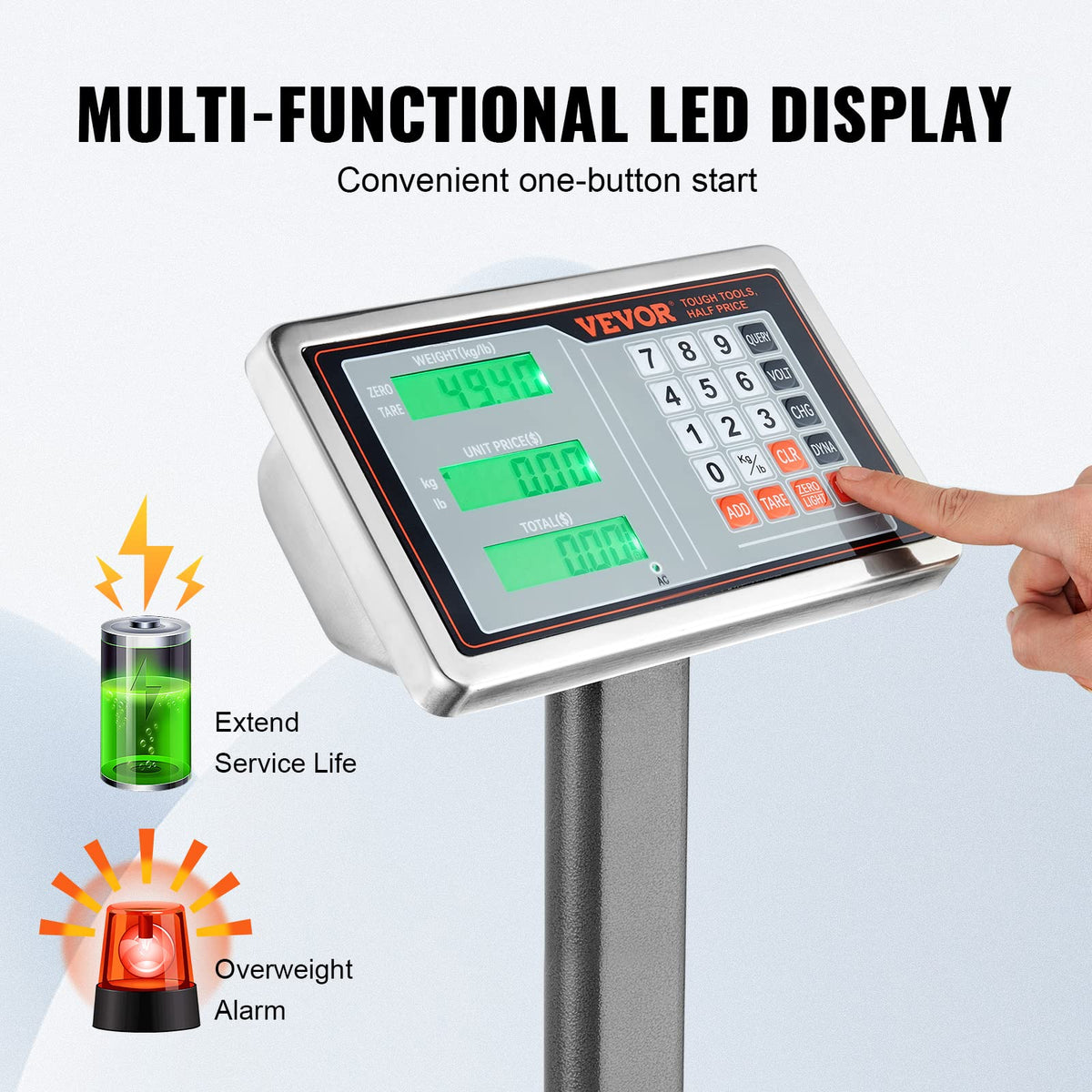 660 lbs Stainless Steel Digital Platform Scale E654368