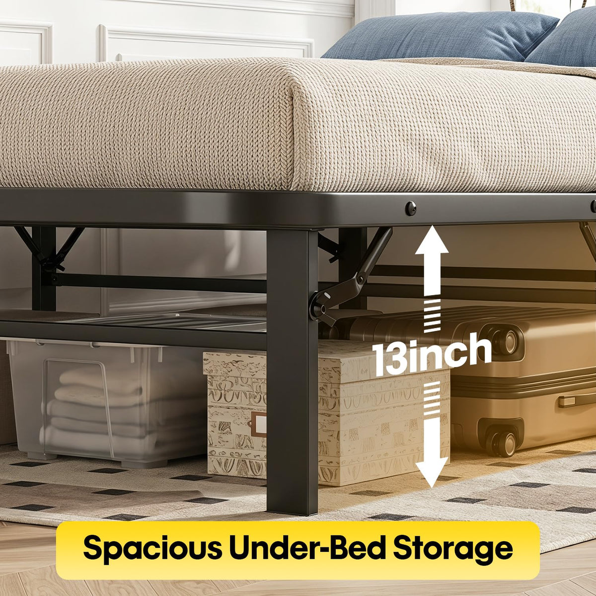 Twin Metal Bed Frame with 6 Legs L2120