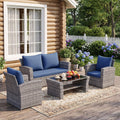 4 Piece Outdoor Wicker Patio Furniture Set D951382