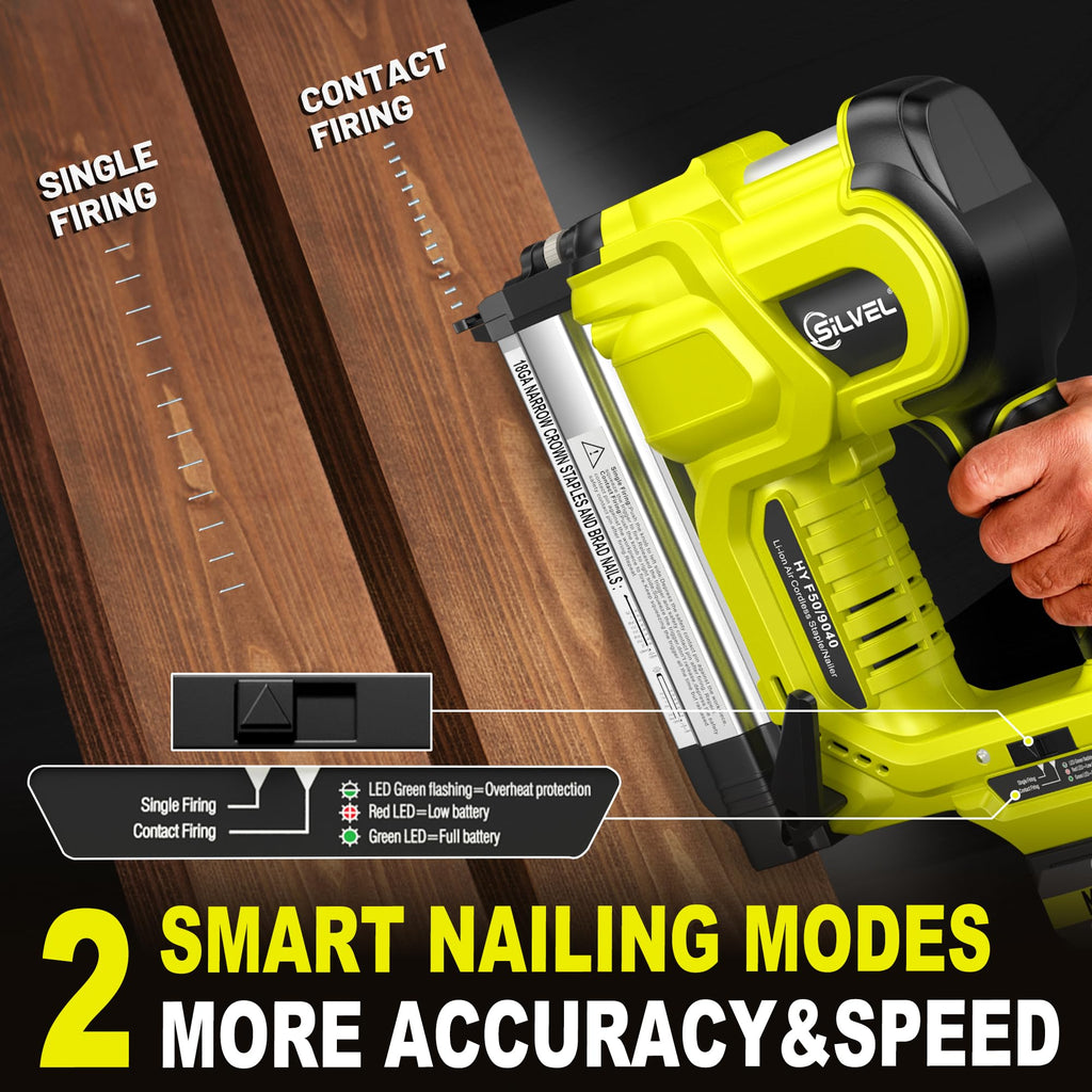 2" Cordless Brad Nailer, 2-in-1 21V Electric Brad Nailer with Battery I5062
