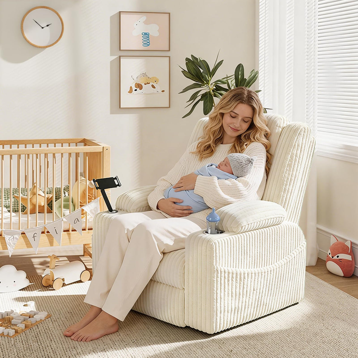 Oversized Swivel Rocker Recliner with Massage and Heat C325613