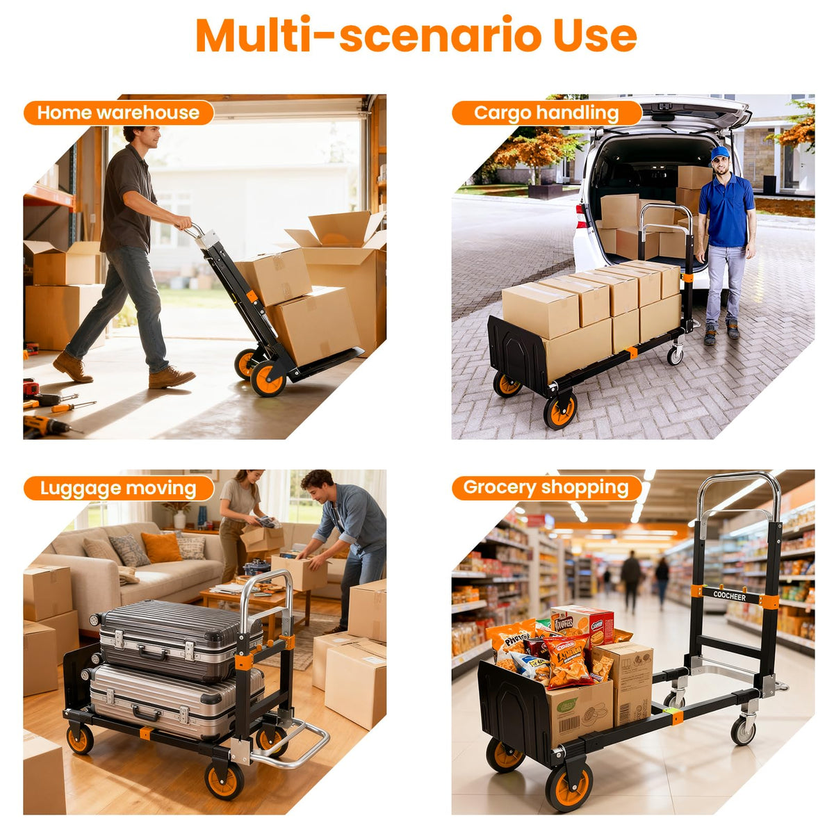 Folding Hand Truck Orange M450774