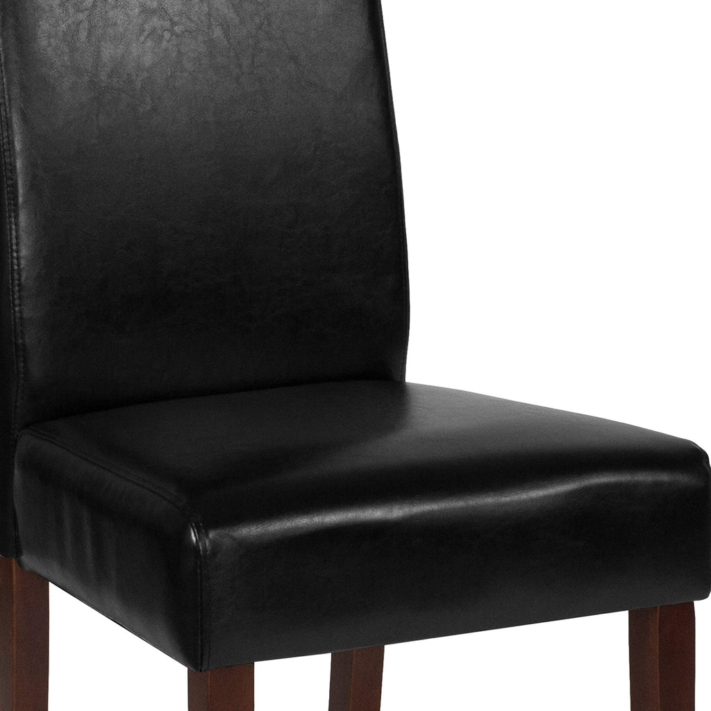 Black Faux Leather Parsons Chair 2-Pack T11947