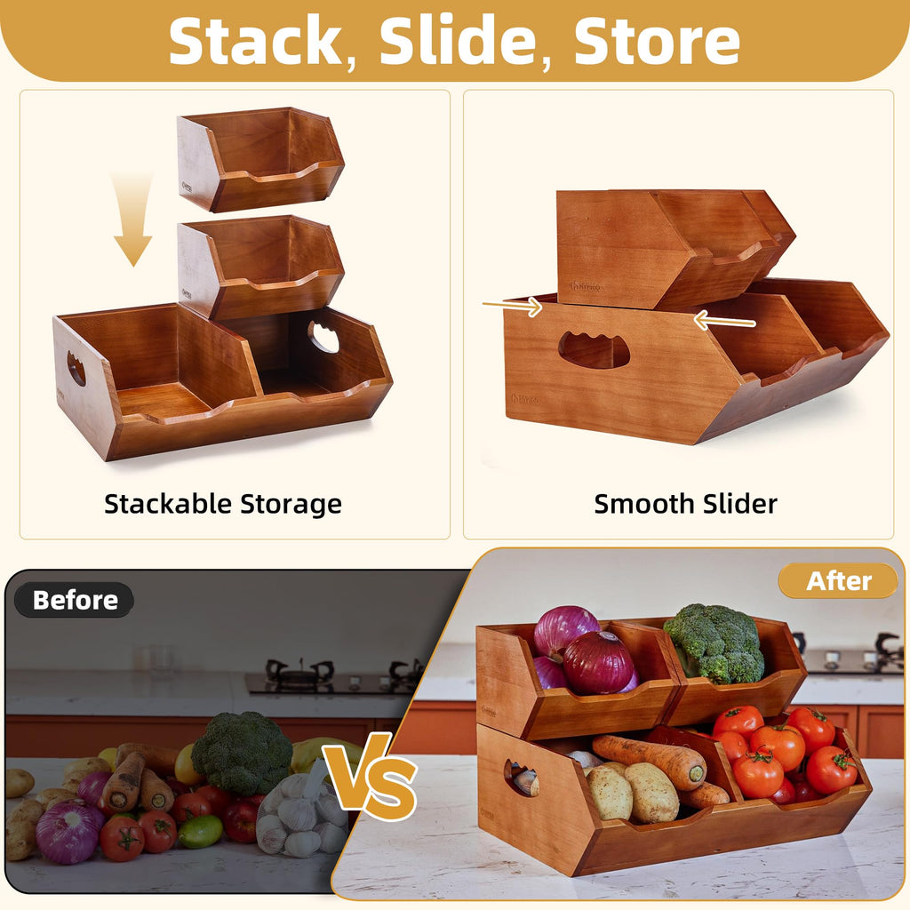 Wood 2-tier Stackable Pantry Organizer H962755