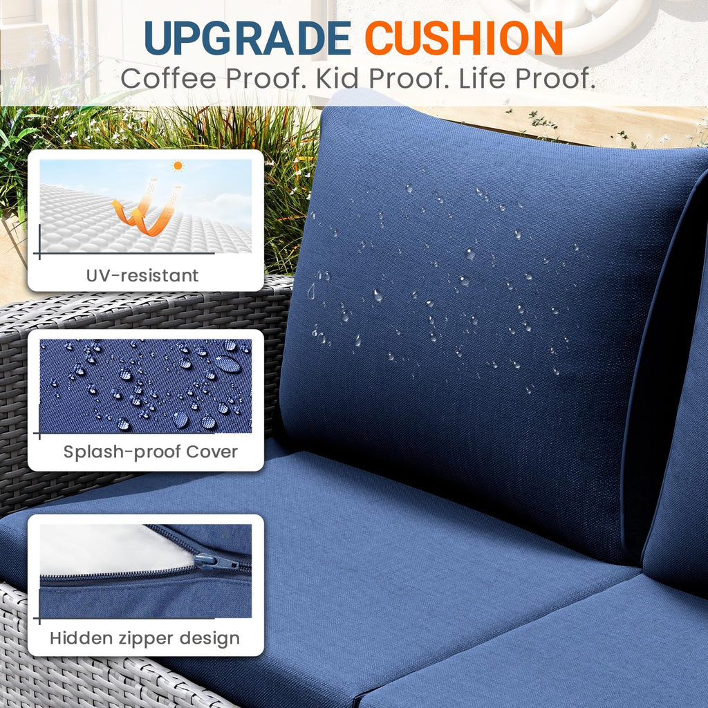 4 Piece Outdoor Wicker Patio Furniture Set D951382