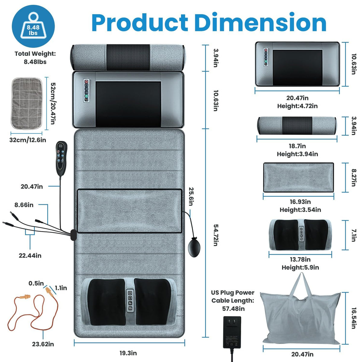 Full Body Massage Mat with Heat E700011