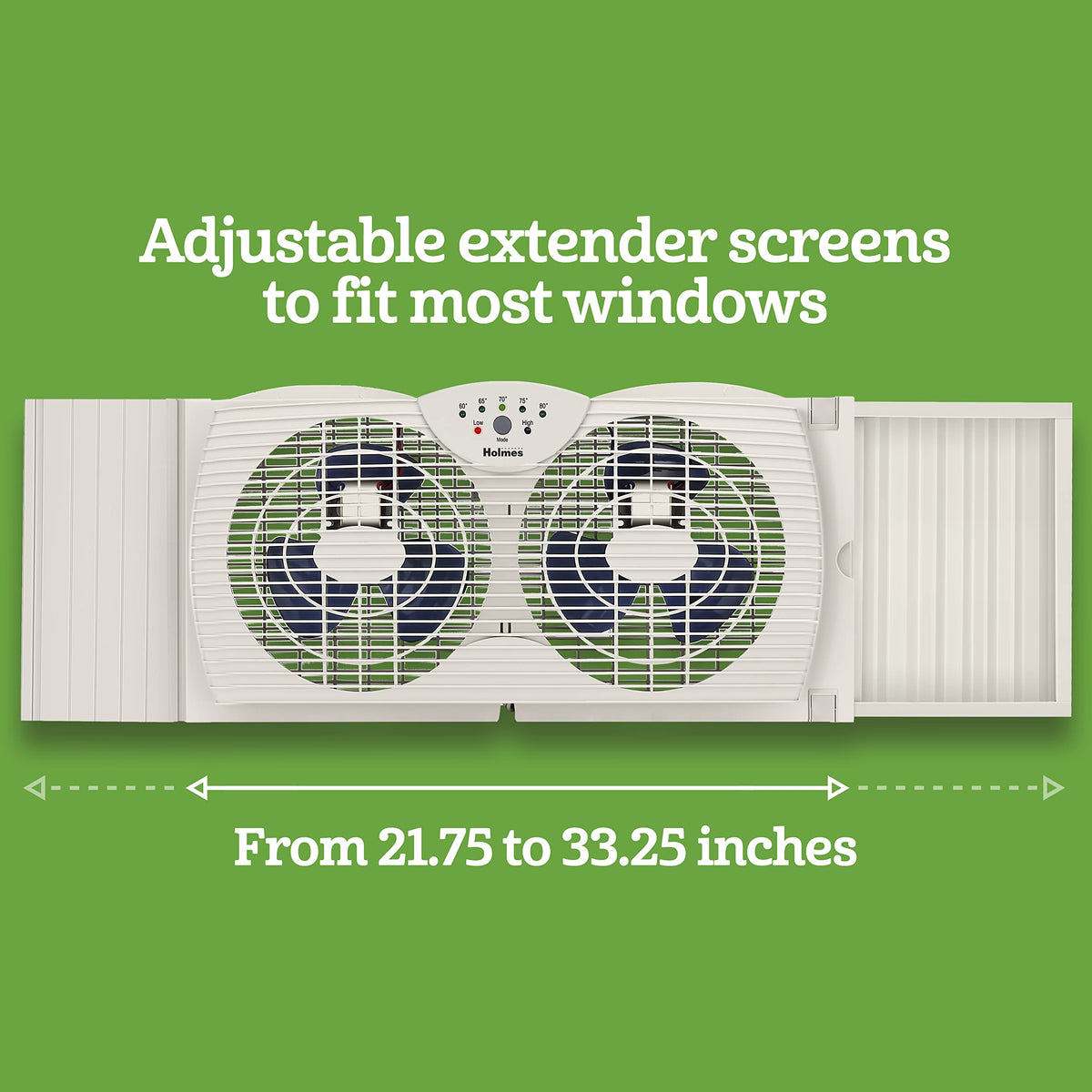 White Dual Blade Digital Window Fan with Programmable Thermostat Control R61712