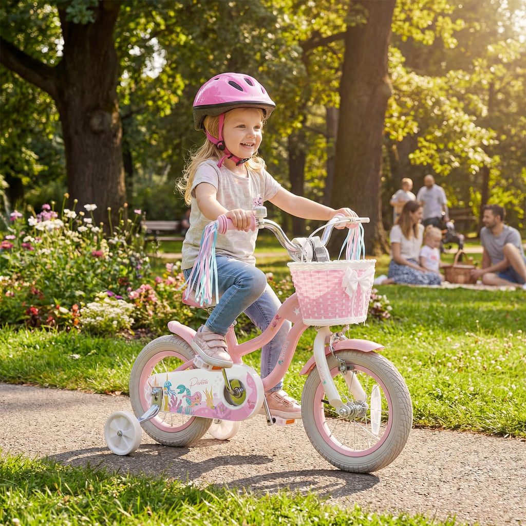 Kids Bike with Basket and Training Wheels E65597