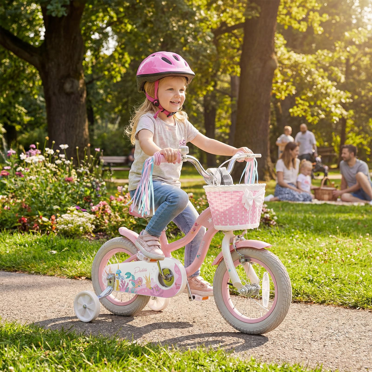 Kids Bike with Basket and Training Wheels E65597