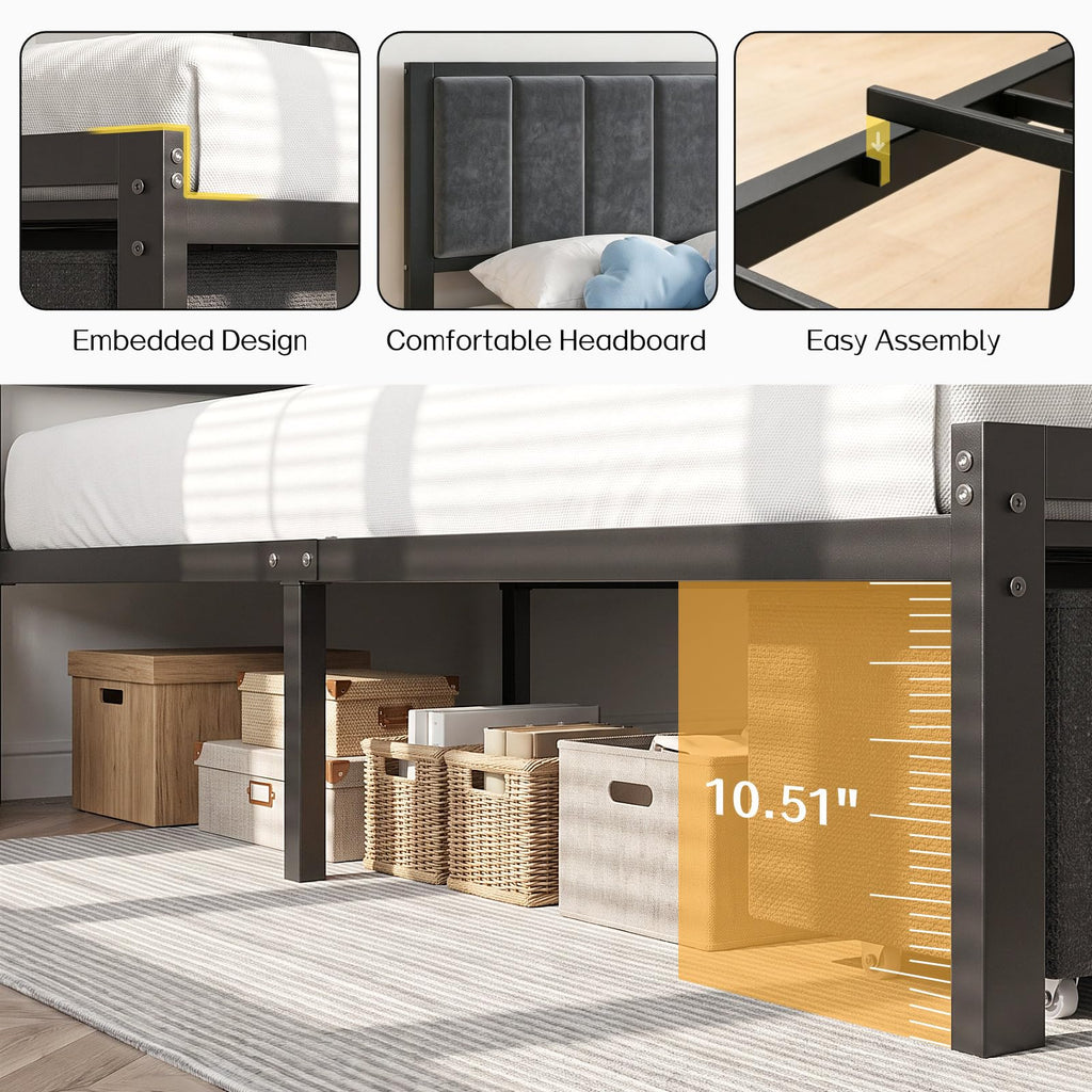 Twin Size Bed Frame with Drawer N31243