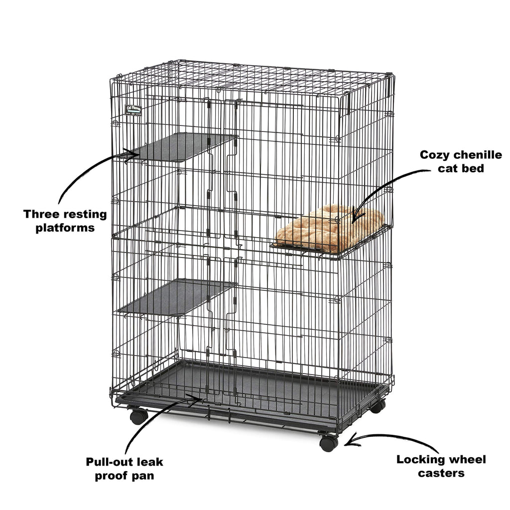 Folding Metal Cat Playpen with 3 Platforms H1199