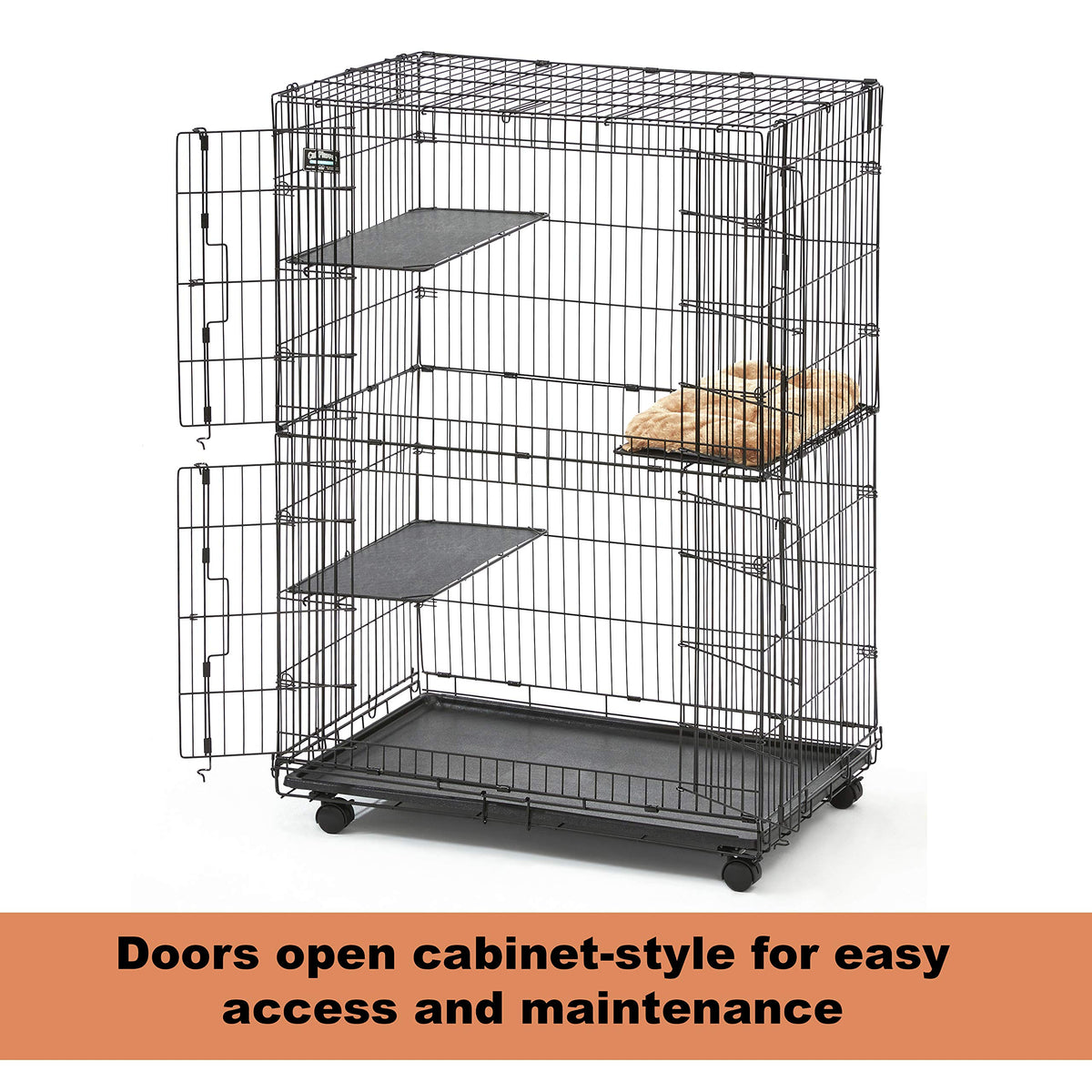Folding Metal Cat Playpen with 3 Platforms H1199