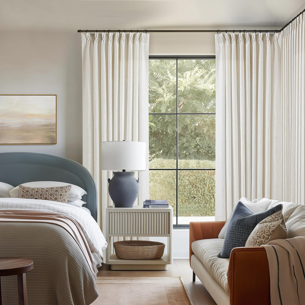 Natural Extra Wide Pinch Pleat 102 Inch Curtains I3678