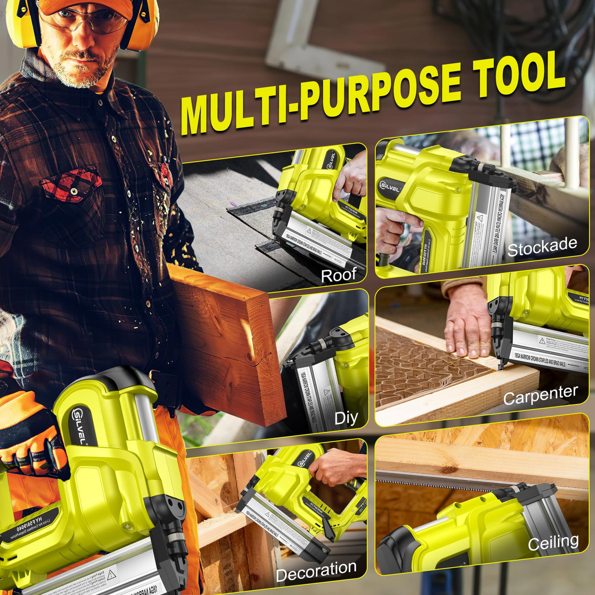 2" Cordless Brad Nailer, 2-in-1 21V Electric Brad Nailer with Battery I5062