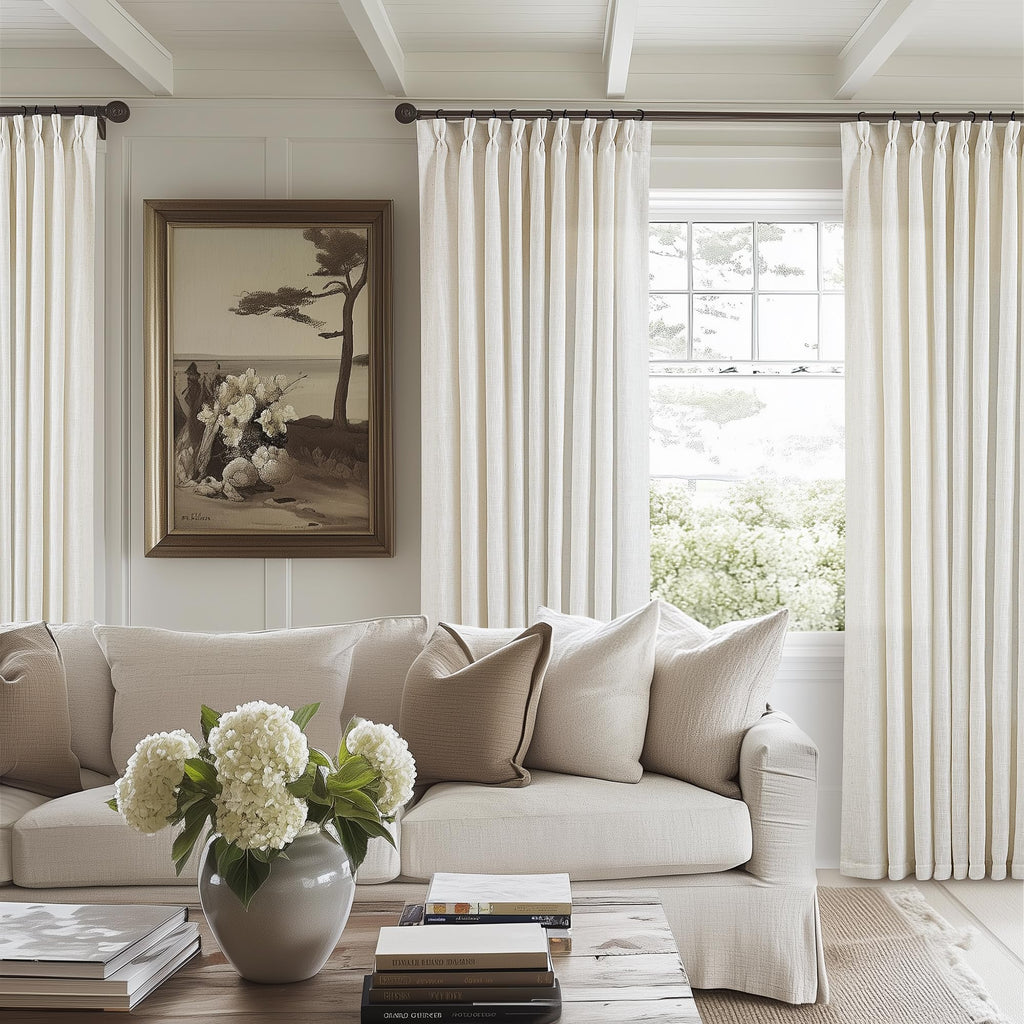 Natural Extra Wide Pinch Pleat 102 Inch Curtains I3678