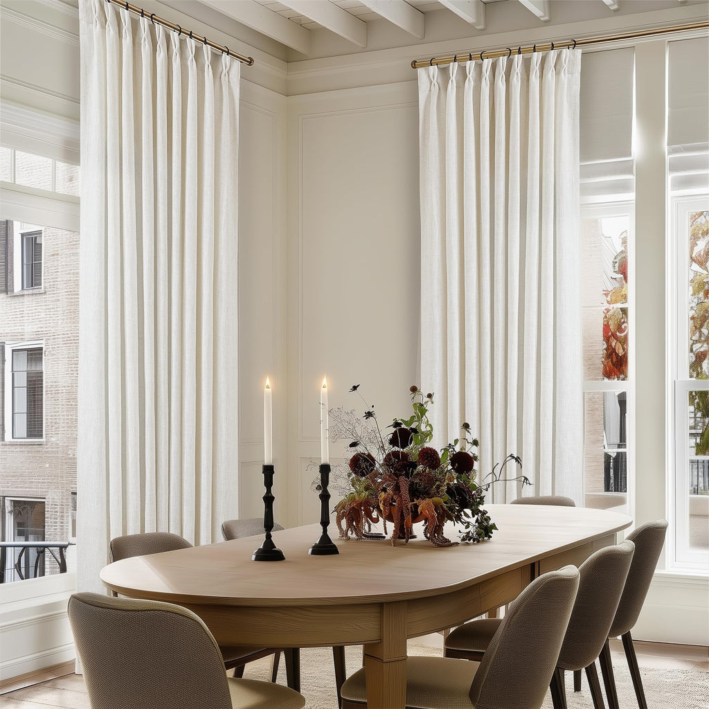 Natural Extra Wide Pinch Pleat 102 Inch Curtains I3678